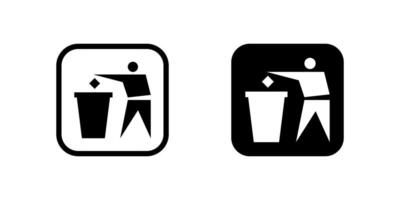 Standard do not litter symbol icons, commonly used for environmental awareness, public spaces, and waste management. vector