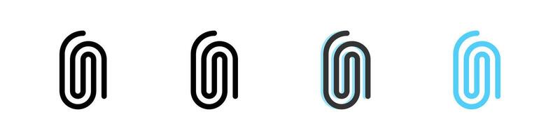 Icon set for fingerprint. Suitable for security apps or authentication UI. vector