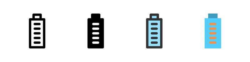 Icon set for battery 100 percent. Useful for devices, apps, or status displays. vector