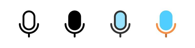 Icon set for microphone. Perfect for voice apps or recording tools. vector