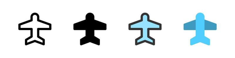 Icon set for flight mode. Ideal for travel apps or network settings UI. vector