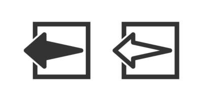 Straight arrow exiting a box icon set. Suitable for export functions, sharing content, and external links. Symbol of export, share, and exit. vector