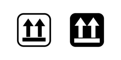 Stack up direction symbol icons, used on packaging to indicate proper orientation for stacking and storage in warehouses and during transport. vector