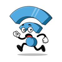 Running WiFi Signal Clipart - Funny Internet Connectivity Problem Concept vector