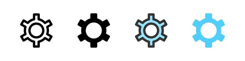 Icon set for gear. Great for apps, control panels, or customization UI. vector