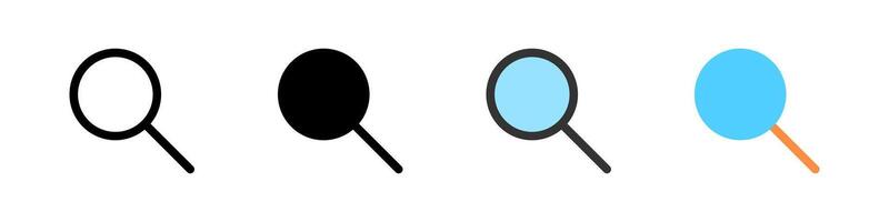 Icon set for search. Great for apps, browsers, or information retrieval. vector