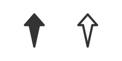 Straight up arrow icon set. Suitable for scrolling to top, uploads, and expanding elements. Symbol of scroll, upload, and expand collapse. vector