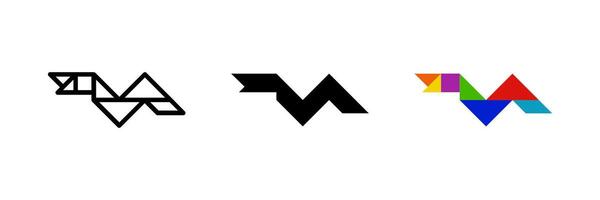 Snake tangram icon. Ideal for reptile or puzzle designs. vector