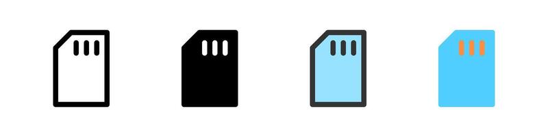 Icon set for SIM card. Ideal for telephony apps or network settings UI. vector