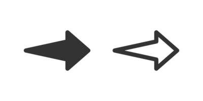 Straight right arrow icon set. Suitable for next buttons, forward actions, and expanding sections. Symbol of next, forward, and proceed. vector