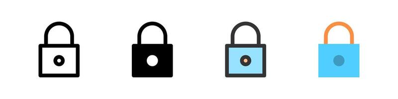 Icon set for lock. Ideal for security apps or privacy interfaces. vector