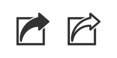 Curved share arrow icon set. Suitable for sharing content, exporting data, and social media interactions. Symbol of share, export, and connectivity. vector