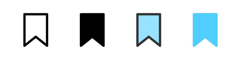 Icon set for bookmark. Perfect for apps, browsers, or reading tools. vector