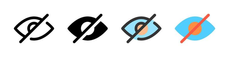 Icon set for hidden. Perfect for privacy apps or security features. vector