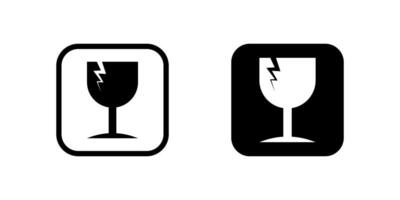 Universal fragile handling symbol icons, indispensable for packaging delicate items to ensure careful handling during shipping and transport. vector