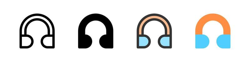 Icon set for headphone. Ideal for music apps or audio interfaces. vector