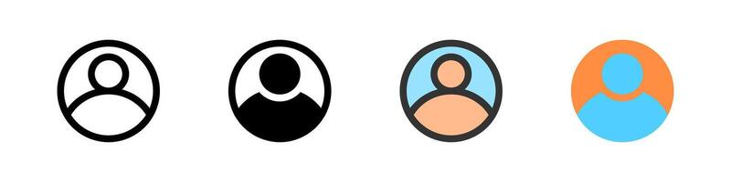 Icon set for user. Perfect for profile apps or account interfaces. vector
