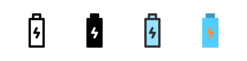 Icon set for battery charging. Ideal for devices, apps, or power management. vector