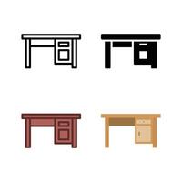 A versatile set of desk icons, ideal for home offices, workspaces, study areas, and corporate environments. vector