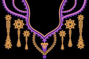 Native pattern design using Thai patterns to decorate the collar vector