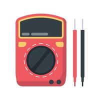 Icon of a multimeter tool with test probes, used for measuring electrical values. vector