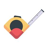 Illustration of a measuring tape tool used in construction and engineering projects vector
