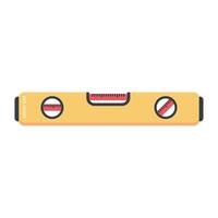 Flat of a spirit level tool used to ensure horizontal alignment in construction. vector