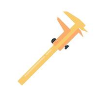 Flat icon of a vernier caliper used to measure internal and external dimensions precisely. vector