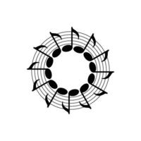 Circle Shape Created by Musical Notation Icon Symbol, can use for Logo, Pictogram, Emblem, Musical Illustration, Decoration, Ornate, Cover, Framework or Graphic Design Element. Size and Color Editable vector
