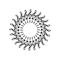 Circle Shape Created by Musical Notation Icon Symbol, can use for Logo, Pictogram, Emblem, Musical Illustration, Decoration, Ornate, Cover, Framework or Graphic Design Element. BW, Flat and Editable vector