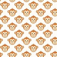 Cute monkey pattern background vector