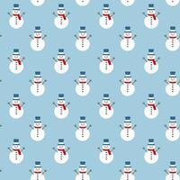Simple modern christmas snowman seamless pattern background illustration vector
