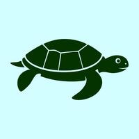 Turtle silhouette minimal design vector