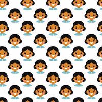 Cute face pattern vector