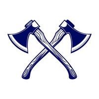 Crossed axes silhouette design minimalist vector