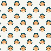 Cute face pattern design vector