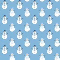 Christmas snowman seamless pattern background illustration design simple vector