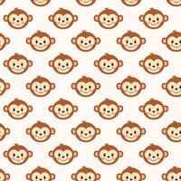 Simple monkey pattern background design vector