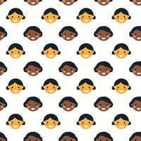 Cute face pattern background vector