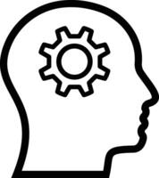 Thinking icon. silhouette of a head with a gear in the middle.Thinking icon. For your design, logo. in modern style. illustration vector