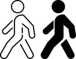 walk and run icon set. Set of Walking man icon. People symbol. two people walking in a line, one is walking and the other is walking. illustration vector