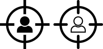 target with audience icon set. targeting modern icon. two people are in crosshairs. eps10 easy edit. vector