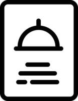 Menu cafe icon. black and white icon of a food tray. Thin linear style design isolated on white background. in modern design vector