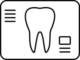 dental x-ray icon.a tooth icon on white background. flat design, illustration outline style design vector