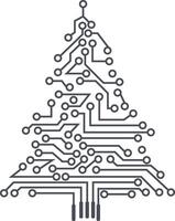 christmas tree circuit board. from digital electronic circuit. illustration vector