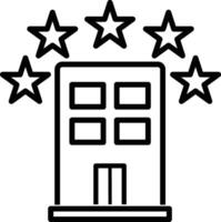 Hotel five stars icon. Universal icon for use in web and mobile UI icon, sign, symbol outline line button isolated on white background. flat design in trendy style vector
