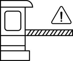 Road barrier icon. Toll road icon. isolated on white background. Outline parking barrier icon. Trendy Flat style for graphic design, Web illustration of a barrier with a sign vector
