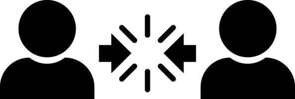 Conflict Resolution icon, symbol isolated on white background, black design in trendy style, illustration vector