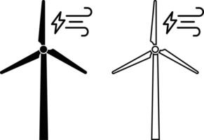 Wind Turbine icon set. Windmills represent renewable energy and clean power generation. Ideal for environmental projects promoting green energy solutions. design in trendy style. illustration vector