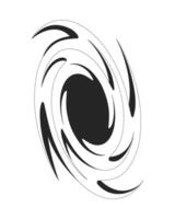 Digital swirl abstract vortex symbol 2D line object. Cyber whirlpool spiral. Energy flow. Chaotic process. Twist whirl isolated clipart ink outline item. Monochrome spot illustration vector